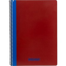 Lidyahan Store Pruva Ofis Serisi, A4 120 Yaprak Kareli Karton Kapaklı Pet Spiralli Defter, Kırmızı