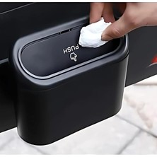 Lidyahan Store Çöp Kovası Araç Içi Cöp Kutusu Ofis Cöp Kovası Portatif Taşınabilir Kapaklı Çöp Kutusu, Figiza, Siyah