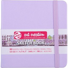 Lidyahan Store Art Creation Eskiz Defteri 80 Yaprak, 12 x 12 Cm, Pastel Mor