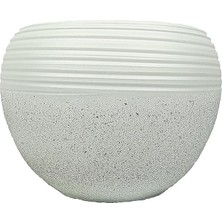 Lidyahan Store Ev Dekorasyon Beyaz Granit Küp Saksı Saksılık Salon Çiçeklik Büyük Boy