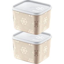 Lidyahan Store 2'li Set No Frost Saklama Kabı Latte 1250 ml