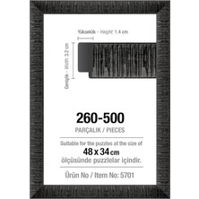 Lidyahan Store Puzzle 500 Parça Siyah 48 x 34 Cm, 30 Mm, Puzzle Çerçevesi