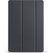 Lidyahan Store Samsung Galaxy Tab S10 Fe Plus / 13.1" Inç ile Uyumlu Tablet Kılıfı Smart Cover Uyku Modlu Standlı Arkası Sert Şeffaf Kapak - Siyah