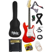 Lidyahan Store AGE-80RD Amfili Full Elektro Gitar Seti 4/4 Yetişkin 39 Inç Red