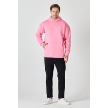 Windy Island Erkek Oversize % 100 Pamuk Içi Polarlı Yumuşak Dokulu Basic  Kapüşonlu Sweatshirt