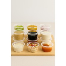 Ztf Plastik 50 Adet 60 cc Kapaklı, Sızdırmaz Sos Kabı,et Suyu Kabı,tavuk Suyu Kabı,buzluk, Saklama Kabı