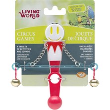 Hagen Livingword Sepetim Living World Zilli Denge Çubuğu Kuş Oyuncağı Kırmızı  Beyaz