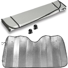 Lidyahan Store Araba Ön Cam Güneşliği, 130X65 Cm, Gümüş, Vantuzlu