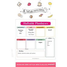 Lidyahan Store Kağıt Haftalık Magnet Planlayıcı Menü Mıknatıslı Yazı Tahtası Buzdolabı Magneti Pano 30X30 cm +Kalem