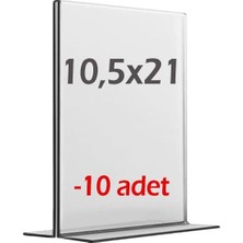 Lidyahan Store cm T Tipi Dikey Şeffaf Föylük (10 Adet) Menü Broşür Etiket Fotoğraflık Masaüstü Stand Sehpa Sunum