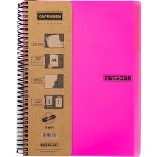 Lidyahan Store Capricorn Neon Serisi, A4, 7 Konulu (5 Kareli, 2 Çizgili) 210 Yaprak Pp Kapaklı Spiralli Defter, Pembe