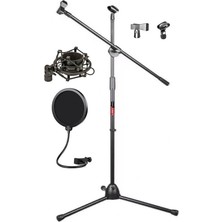 Lidyahan Store MS06PAK Mikrofon Standı Shock Mount Pop Filter Set