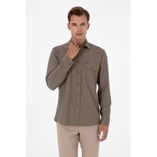 U.S. Polo Assn. Erkek Haki Uzun Kollu Gömlek 50316655-VR027