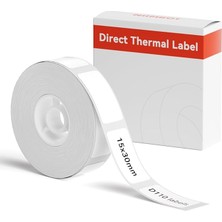 Lidyahan Store Termal Etiketler (0.65" x 1.2") D11/D110/D101 Etiket Makinesi Için Kendinden Yapışkanlı Yazıcı Etiket Kağıdı, 1 Rulo 210 (Beyaz)
