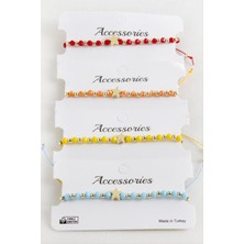 Bijuteri Net Yıldız Kristal Makrome Ip Bileklik