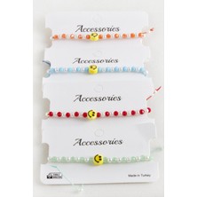 Bijuteri Net Emoji Inci Kristal Makrome Ip Bileklik