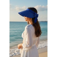 Marina Hasır Vizör Şapka Saks 14624