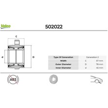 Jetta Valeo 502022 Ön Teker Rulmanı Alçak Tavan Transıt V347-V348 2.2 Tdcı-2.4 Tdcı 06 > 45X117X57 Abs Siz 5 Bijon 6C111K018AA-1377907
