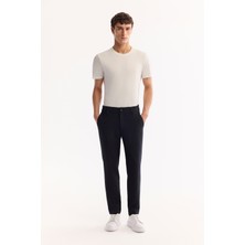 AVVA Erkek Koyu Lacivert Yanı Lastikli Kolay Ütülenen Slim Fit Pantolon A52Y3040