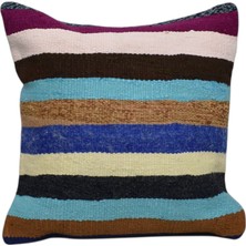 Kilim Antik El Dokuma Kilim Kırlent Yastık Kılıfı 0202 - Yeni - Çok Renkli