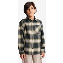DeFacto Oversize Geniş Kalıp Polo Yaka Kareli Flanel Uzun Kollu Gömlek Erkek Çocuk G3460A825WN