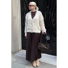 Madmext Bej Sakallı Düğmeli Kadın Hırka MG2570