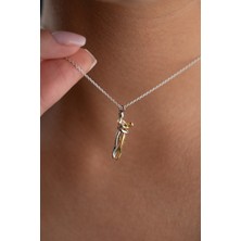 Essare 925 Ayar Gümüş Rodyum Kaplama Birbirine Sarılan Sevgili Aşk Kolye