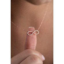 Essare 925 Ayar Gümüş Rose Kaplama Zirkon Taşlı Sonsuzluk Model Küpe