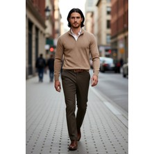 PayBuy Erkek Regular Fit Pamuklu Akrilik Karışımlı Yarım Balıkçı Fermuarlı Triko Kazak Kışlık Şıklık