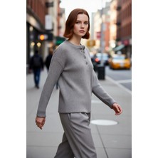 PayBuy Kadın Oversize Düşük Kollu Selanik Dokuma Triko Kazak Rahat Şıklık Sunar Soğuk Havalar Için Ideal