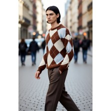 PayBuy Erkek Regular Kesim Kışlık Bisiklet Yaka Ekose Desen Triko Kazak Soğuk Havalar Için Ideal Şık ve