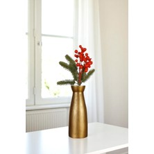 Evene Vazo Küçük Vazo Masa Üstü Vazo Ev Dekorasyon Vazo Altın Eskitme Renk Model 74