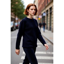 PayBuy Kadın Oversize Düşük Kollu Selanik Dokuma Triko Kazak Rahat Şıklık Sunar Soğuk Havalar Için Ideal