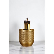 Evene Makyaj Organizeri Makyaj Fırçalığı Makyaj Organizer Düzenleyici Altın Renk Model 77