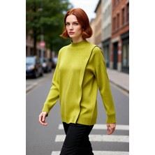 PayBuy Kadın Regular Kalıp Ribana Dokulu Triko Kazak Tesettür Giyim Için Şık ve Rahat Uzun Kollu Tasarım