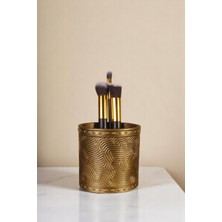 Evene Makyaj Organizeri Makyaj Fırçalığı Makyaj Organizer Düzenleyici Altın Renk Model 82