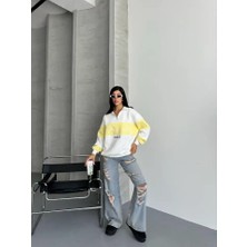 Cemo Yarım Fermuar Ikı Renklı Sweat