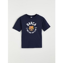 Lc Waikiki Yeni Sezon Bisiklet Yaka Barcelona Baskılı Erkek Çocuk Tişört