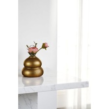 Evene Vazo Küçük Vazo Masa Üstü Vazo Ev Dekorasyon Vazo Altın Eskitme Renk Model 65