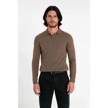 Ersefa Erkek Smart Polo Yaka Triko Kazak Fitted Kalıp Uzun Kollu Günlük Tarz Için Ideal Seçim Kaliteli