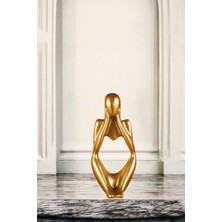 Evene Dekoratif Obje Biblo Ev Dekorasyon Heykel Salon Masa Üstü Süs Eşyası Altın Model 52