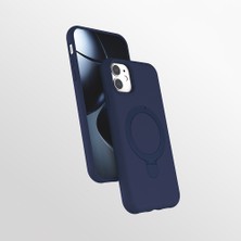 MobaxAksesuar Apple iPhone 11 Kılıf M-Safe Şarj Özellikli Standlı Silikon Samara Kapak