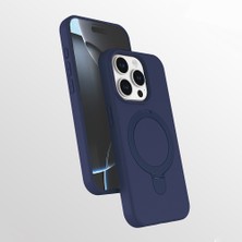 MobaxAksesuar Apple iPhone 14 Pro Kılıf M-Safe Şarj Özellikli Standlı Silikon Samara Kapak