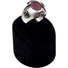 Oya Silver Oval Yakut Taşlı Gümüş Erkek Yüzük