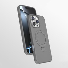 MobaxAksesuar Apple iPhone 16 Pro Kılıf M-Safe Şarj Özellikli Standlı Silikon Samara Kapak