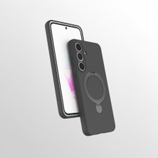 MobaxAksesuar Samsung Galaxy S24 Fe Kılıf M-Safe Şarj Özellikli Standlı Silikon Samara Kapak