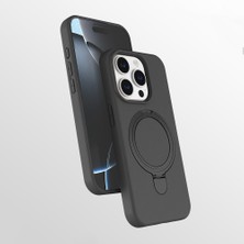 MobaxAksesuar Apple iPhone 14 Pro Max Kılıf M-Safe Şarj Özellikli Standlı Silikon Samara Kapak
