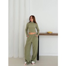 Kazax Balıkçı Yaka Örme Takım Mint ST265865