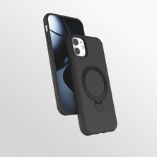 MobaxAksesuar Apple iPhone 11 Kılıf M-Safe Şarj Özellikli Standlı Silikon Samara Kapak