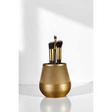 Evene Makyaj Organizeri Makyaj Fırçalığı Makyaj Organizer Düzenleyici Altın Renk Model 88